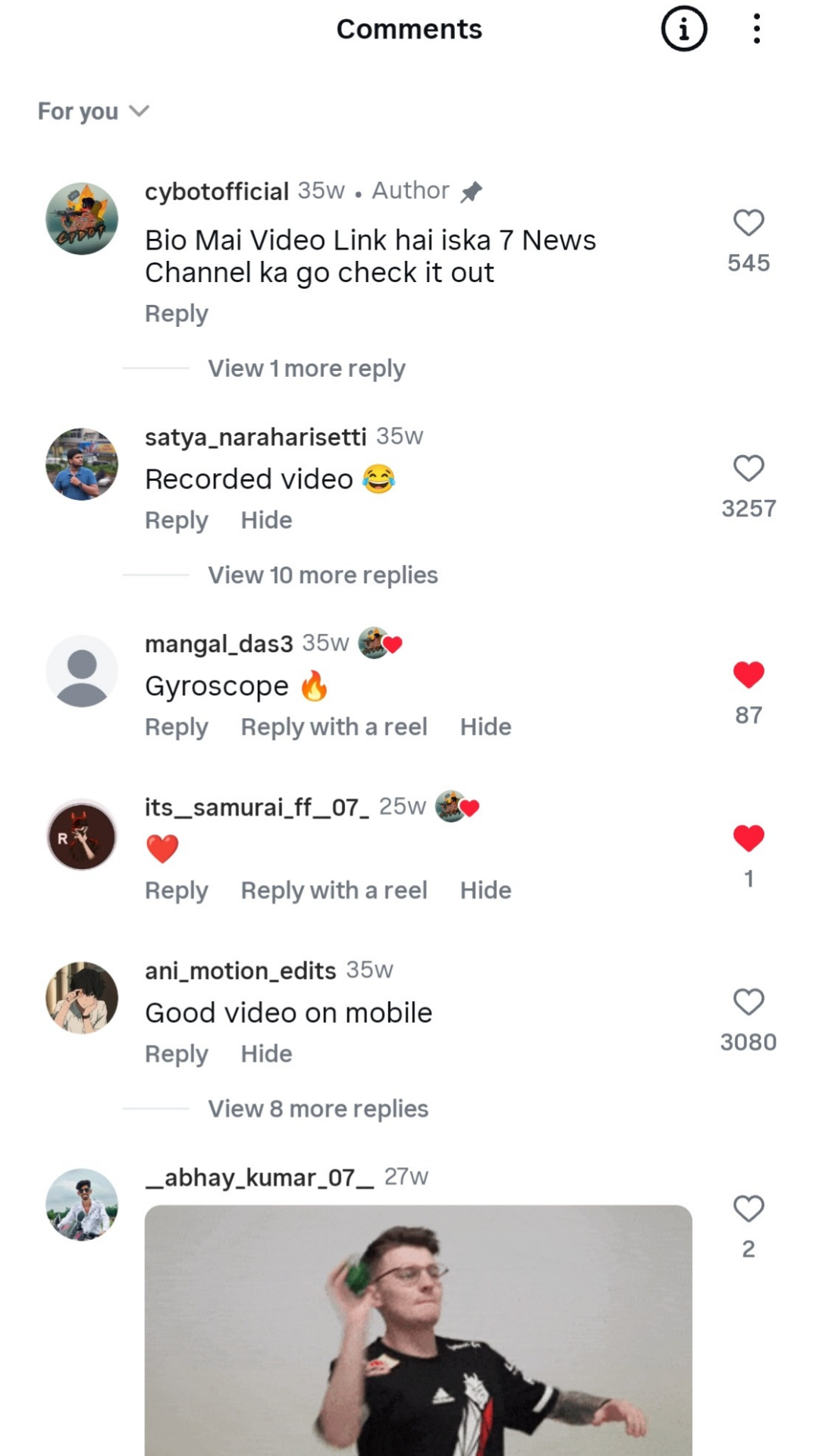 User message